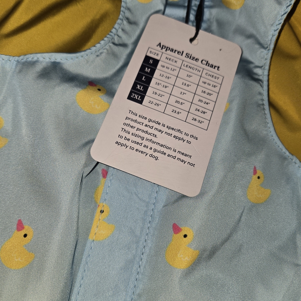 Lucky Ducky Reversible Raincoat for dogs by Lucy & Co Size L NWT - Picture 3 of 8